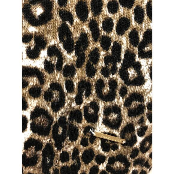 Michael Kors Leopard Print V Neck Knit Sweater Small - Picture 6 of 8